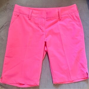 NWOT Adidas Golf Pink Bermuda Shorts Classic Cotton Blend
